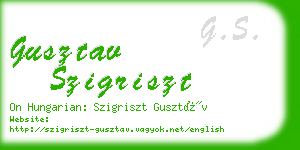 gusztav szigriszt business card